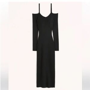 Abercrombie and Fitch Long-Sleeve Strappy Midi Sweater Dress